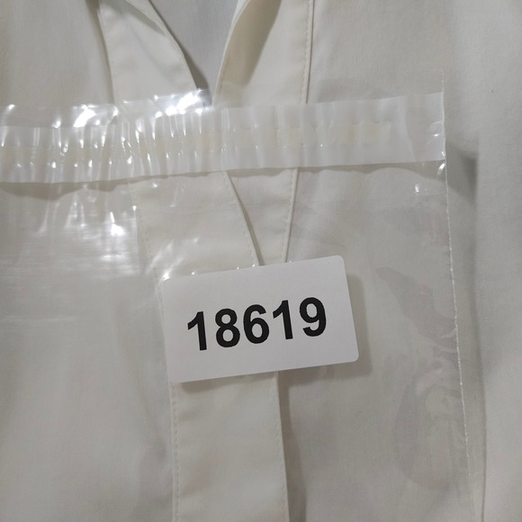 Lafayette 148 New York Womens White Cotton Stretch Hidden Button Blouse Size 12 - Picture 10 of 10